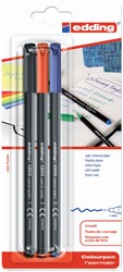 Fineliner Edding 1200 assorti pk/3