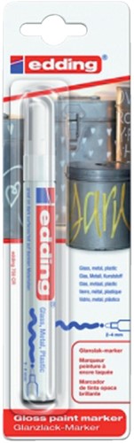 Viltstift Edding 750/1 lak rond 2-4mm wit