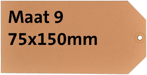 Labels nr.9    75x 150mm chamois ds/1000