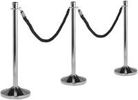 Koord afzetpaal Securit chrome 150CM zwart-2
