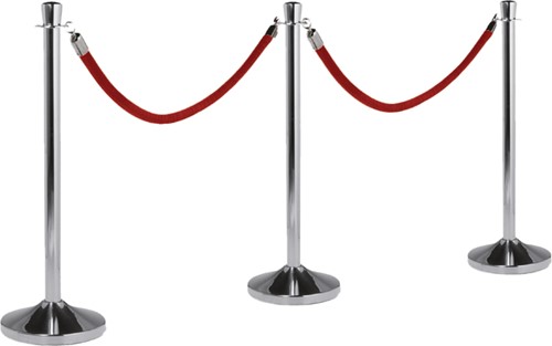 Koord afzetpaal Securit goud 150CM rood-2