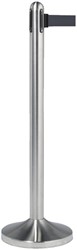 Afzetpaal Securit RVS 100cm rolband 210cm zwart