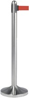 Afzetpaal Securit rvs 100cm rolband 210cm rood