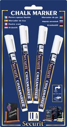 Krijtstift Securit SMA-100 rond 1-2mm wit pk/4