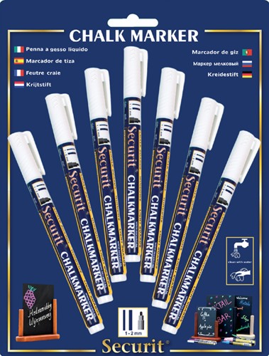 Krijtstift Securit SMA-100 rond 1-2mm wit pk/7