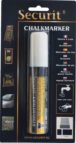Krijtstift Securit SMA-720 blokpunt 7-15mm wit