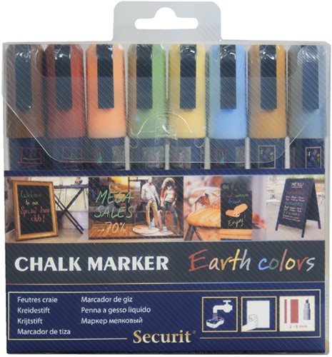 Krijtstift Securit SMA-510 schuin 2-6mm assorti pk/8