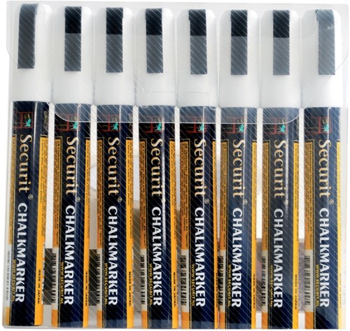 Krijtstift Securit SMA-510 schuin 2-6mm wit pk/8