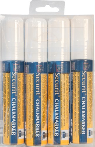 Krijtstift Securit SMA-720 blokpunt 7-15mm wit pk/4