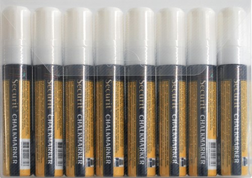 Krijtstift Securit SMA-720 blokpunt 7-15mm wit pk/8