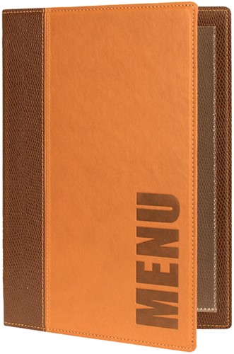 Menukaart Securit A5 1x 2 tas pu leer bruin