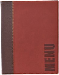 Menukaart Securit A5 1x 2 tas pu leer wijnrood