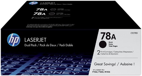 Tonercartridge HPCE278AD (78A) 2.1K x2 zwart duo-pak 