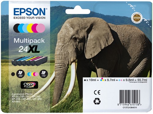 Inktcartridge Epson T243840 24XL foto HD zwart + 5 kleuren