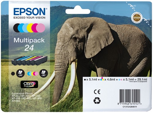 Inktcartridge Epson T242840 24 foto HD zwart + 5 kleuren