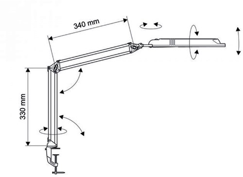 Bureaulamp Maul Atlantic LED klem zwart-2