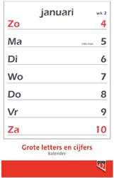 Quantore weekkalender met grote letters en cijfers