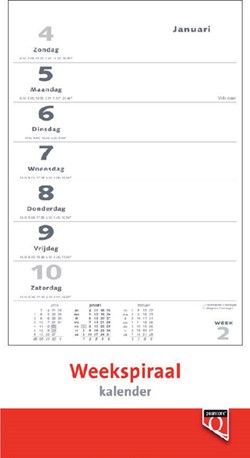 Quantore weekspiraalkalender