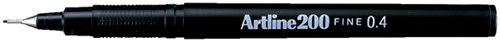Fineliner Artline 200 rond 0.4mm zwart