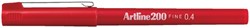 Fineliner Artline 200 rond 0.4mm rood