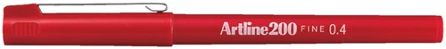 Fineliner Artline 200 rond 0.4mm rood