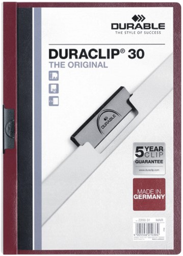 Klemmap A4 Duraclip 2200 30vel aubergine
