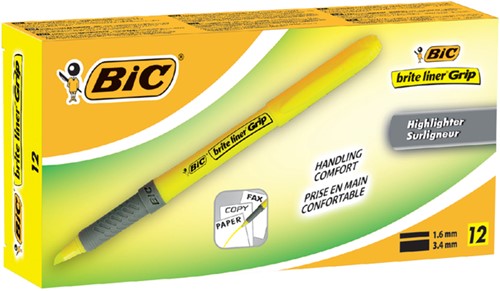 Tekstmarker Bic grip geel-3