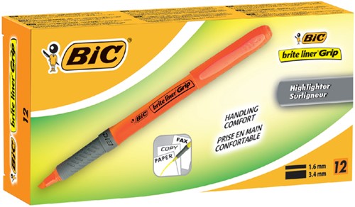 Tekstmarker Bic grip oranje-3