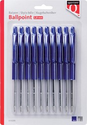 Balpen Quantore met drukknop blauw pk/10