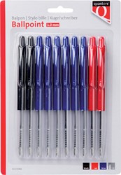 Balpen Quantore met drukknop assorti pk/10