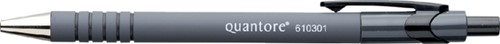 Balpen Quantore rubbergrip drukknop zwart