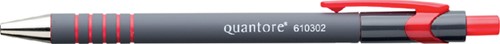 Balpen Quantore rubbergrip drukknop rood