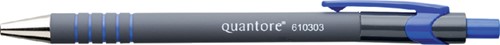 Balpen Quantore rubbergrip drukknop blauw