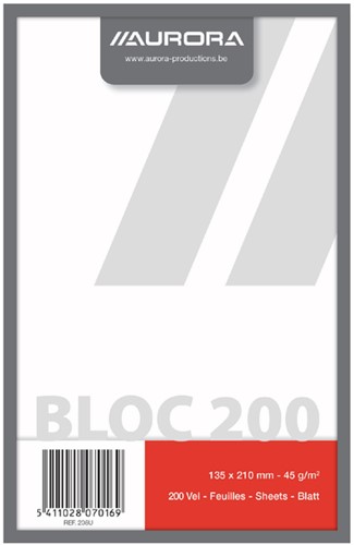 Kladblok 210x135mm blanco 200vel