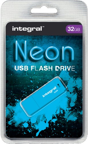 USB-stick 2.0 Integral FD 32GB neon blauw