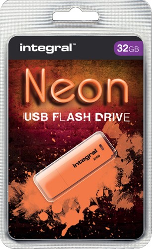 USB-stick 2.0 Integral FD 32GB neon oranje