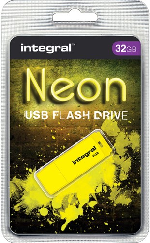 USB-stick 2.0 Integral FD 32GB neon geel