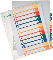 Tablad Leitz WOW index printbaar PP A4+ 1-12