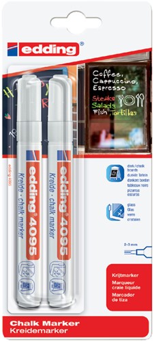 Krijtstift Edding 4095 rond wit pak/2
