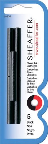 Inktpatronen Sheaffer Skrip Classic zwart pk/5