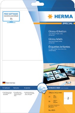 Herma laser etiketten glossy voor laserprinter