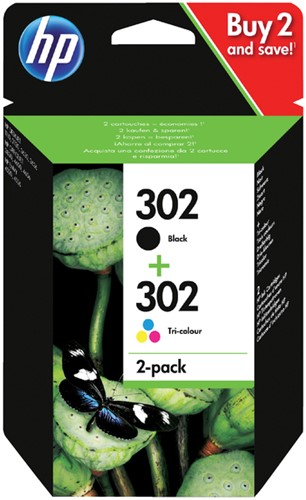 Inktcartridge HP X4D37AE (302) zwart + kleur