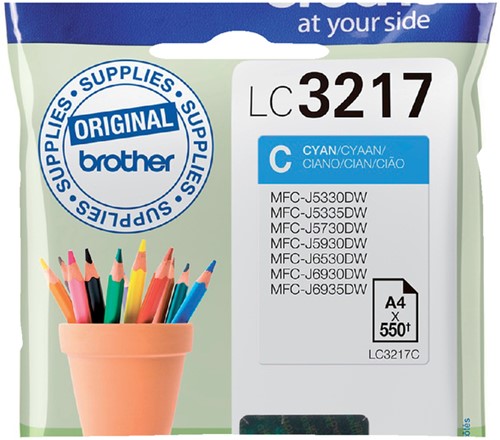 Inktcartridge Brother LC-3217 cyaan