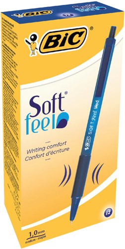 Balpen Bic soft feel clic blauw M-2