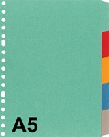 Tabbladen A5 5-tabs 17g. kleur karton