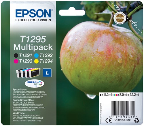Inkcartridge Epson T1295 zwart + 3 kleuren