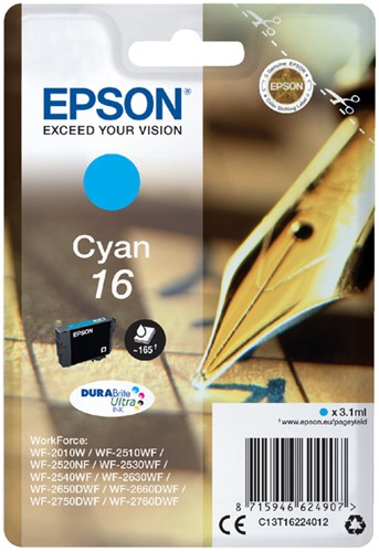 Inkcartridge Epson T1622 16 cyaan