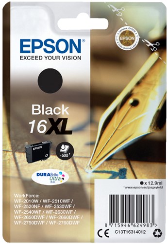 Inkcartridge Epson T1631 16XL zwart