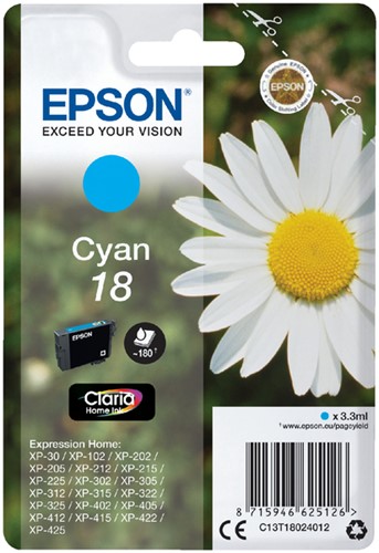 Inkcartridge Epson T1802 18 cyaan