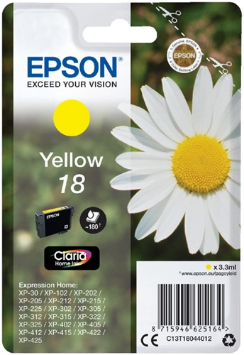 Inkcartridge Epson T1804 18 geel